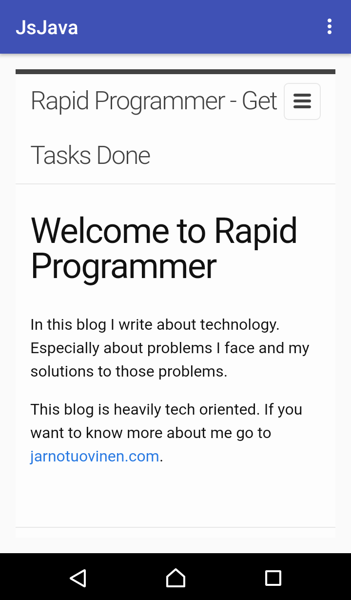 Rapid Programmer site in webview on Android device