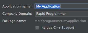 "Include C++ Support" checkbox is visible